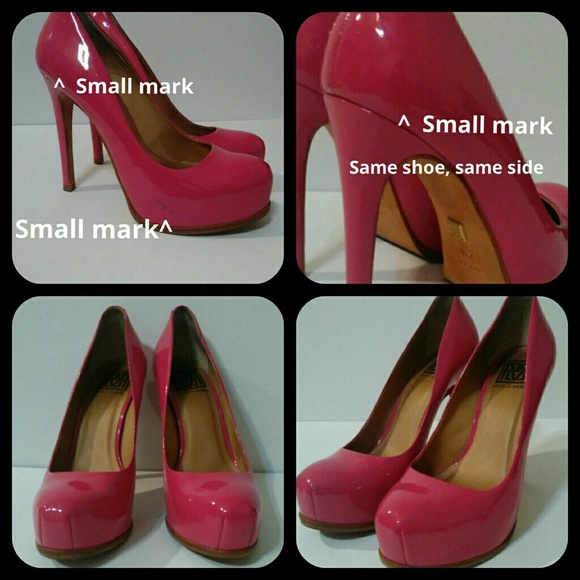 POUR LA VICTOIRE 6.5 PINK GLOSSY PATENT IRINA LEATHER PLATFORM HEELS - Picture 14 of 15